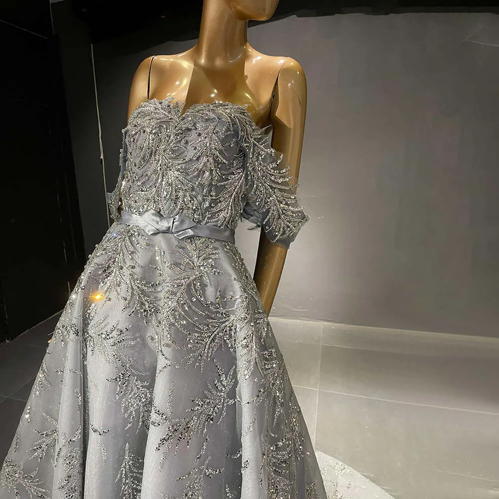 Custom Beaded Silver Evening Gowns by Sweetreart - A E Sexy Women's Party in La