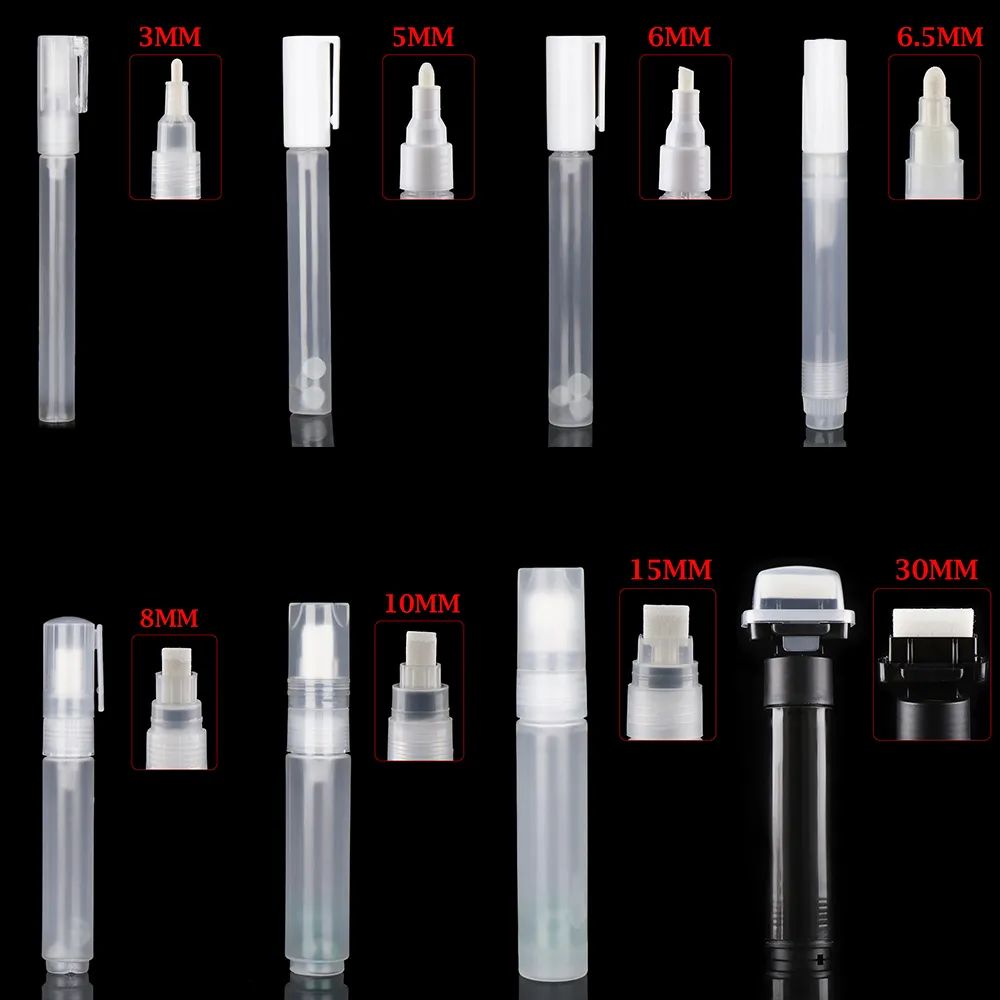 Multi-Size Refillable Empty Marker Pens, Pen Rods for DIY Liquid Chalk ...