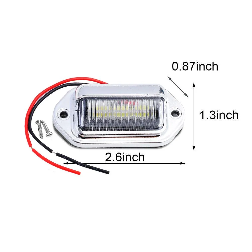 2x LED License Plate Lights – 6500K Waterproof 5W For Car Truck SUV (BCSMMCAR)