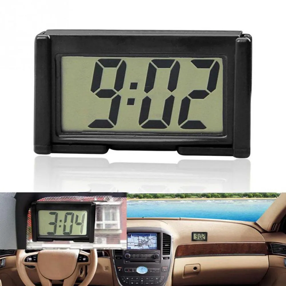 Mini Car Clocks Digital Electronic Dashboard Clock With Self Adhesive ...