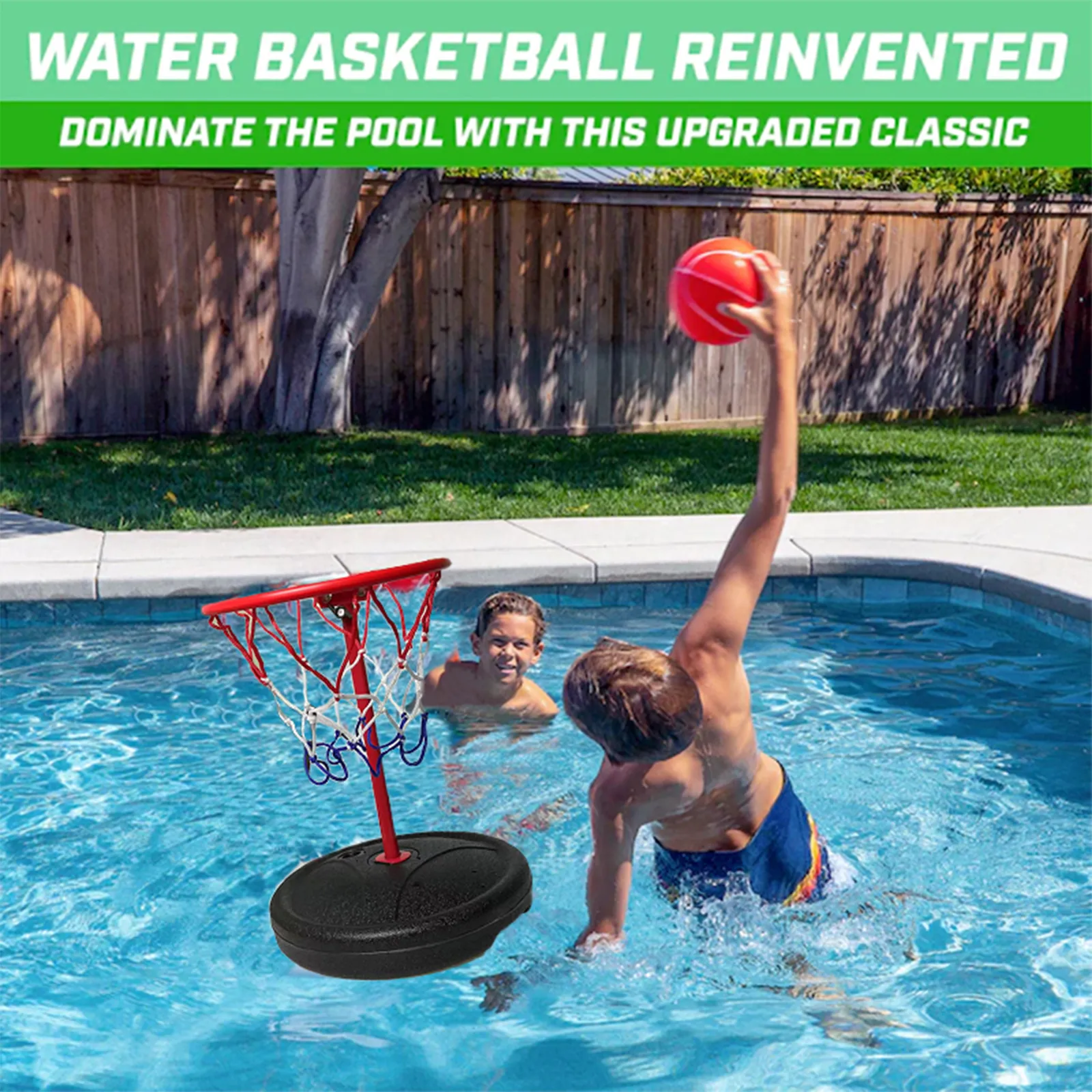 Basketball Toy Hoop Set Portable Floating Game, Includes
