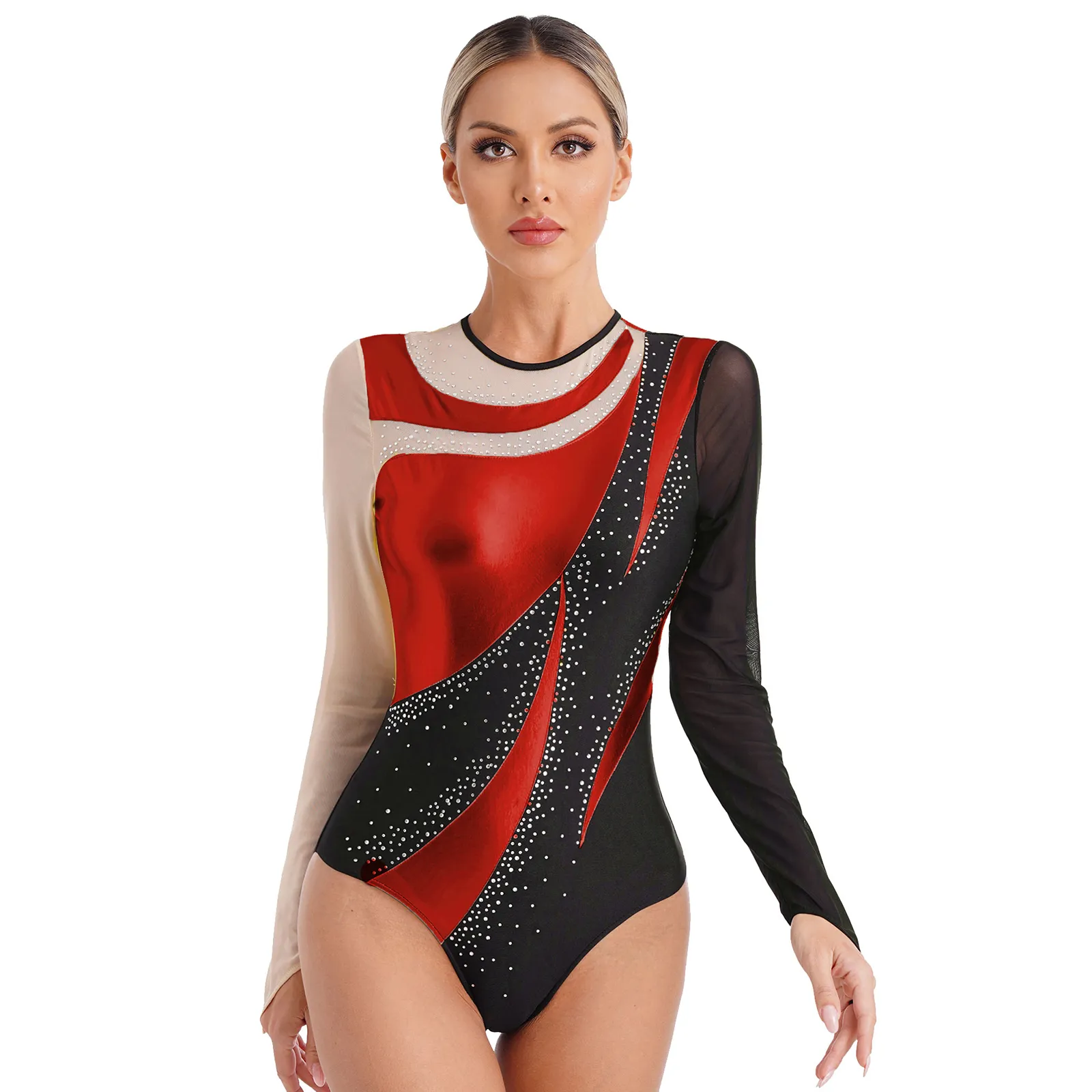 Justaucorps Gymnastique Garçon Avec Strass - Manches Longues - Pour Danse, Ballet, Patinage Artistique - Taille 5-16 Ans - 5