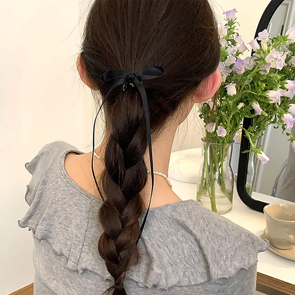 Ribbon For Hair Bows, Braided Bow Hair Clips: Sweet Ponytail