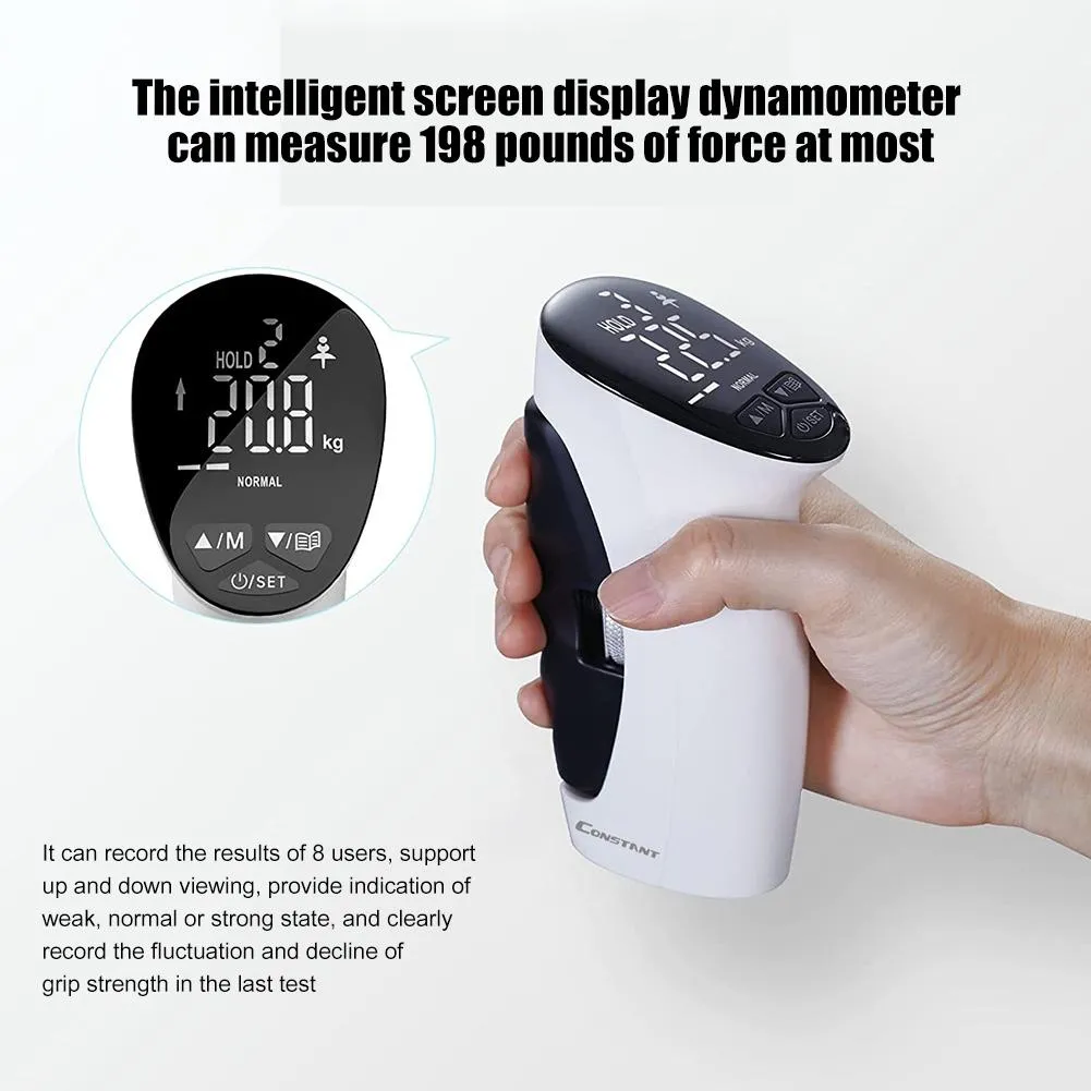 Hand Grip Strengthener & Dynamometer - Portable Grip Strength Tester And Trainer For Fitness Progress Tracking