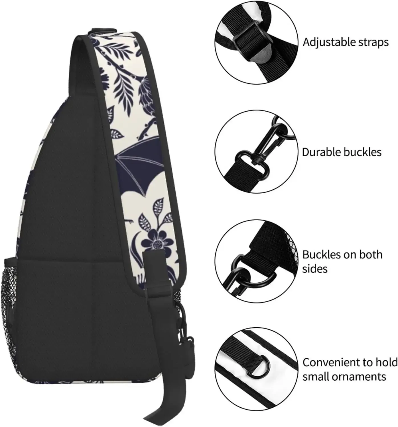 Bat Sling Backpack Hiking Daypack Crossbody Sports Lightweight Chest Bag Halloween Bat Crossbody Backpack Sling Bag For Men... From  main image 2