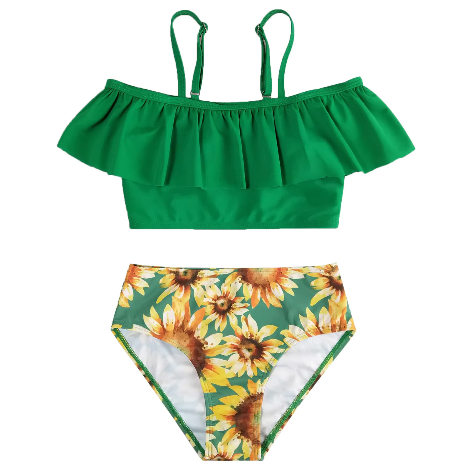 Sunflower ruffle bikini best sale