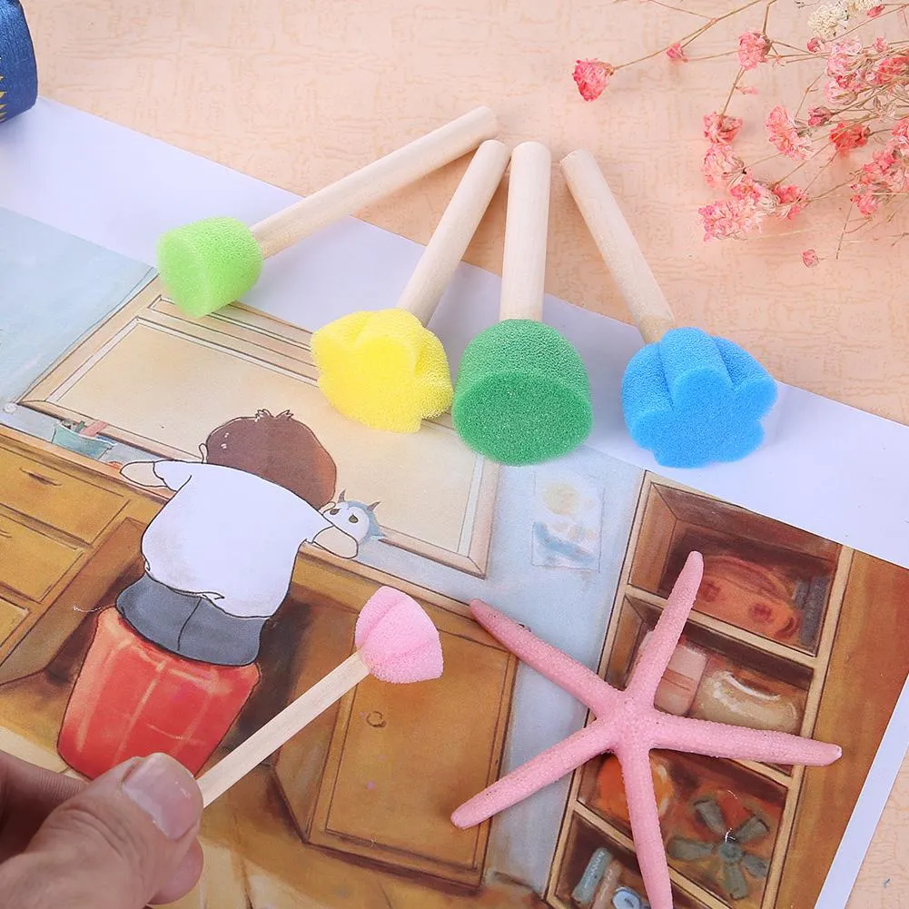 Dalidasy 15pcs Round Drawing Sponges Watercolor Painting Sponges DIY Graffiti Sponges