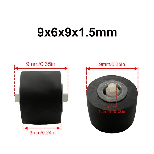 DHgate.com:9x6x9x1.5mm Rubber Pinch Roller Wheel with Shaft