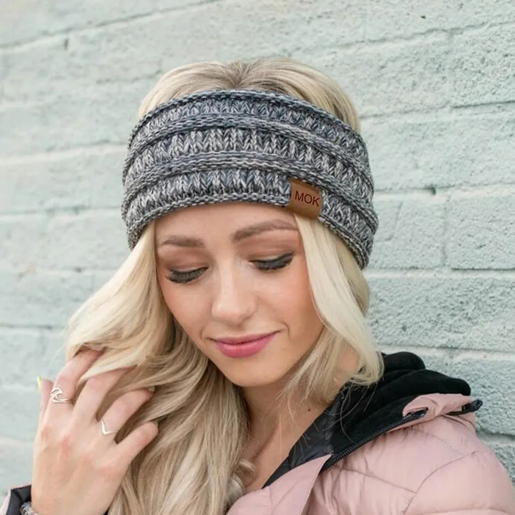 Head Wrap Headband Solid Twist Knot Elastic Hair Band, Wide