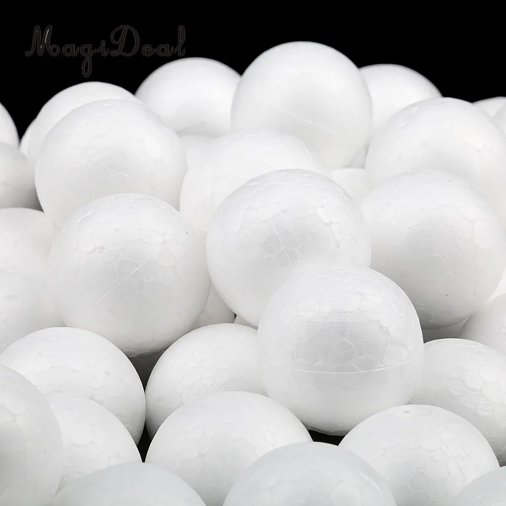 500x White Polystyrene Foam Balls For Kids Crafts, Model Making ...