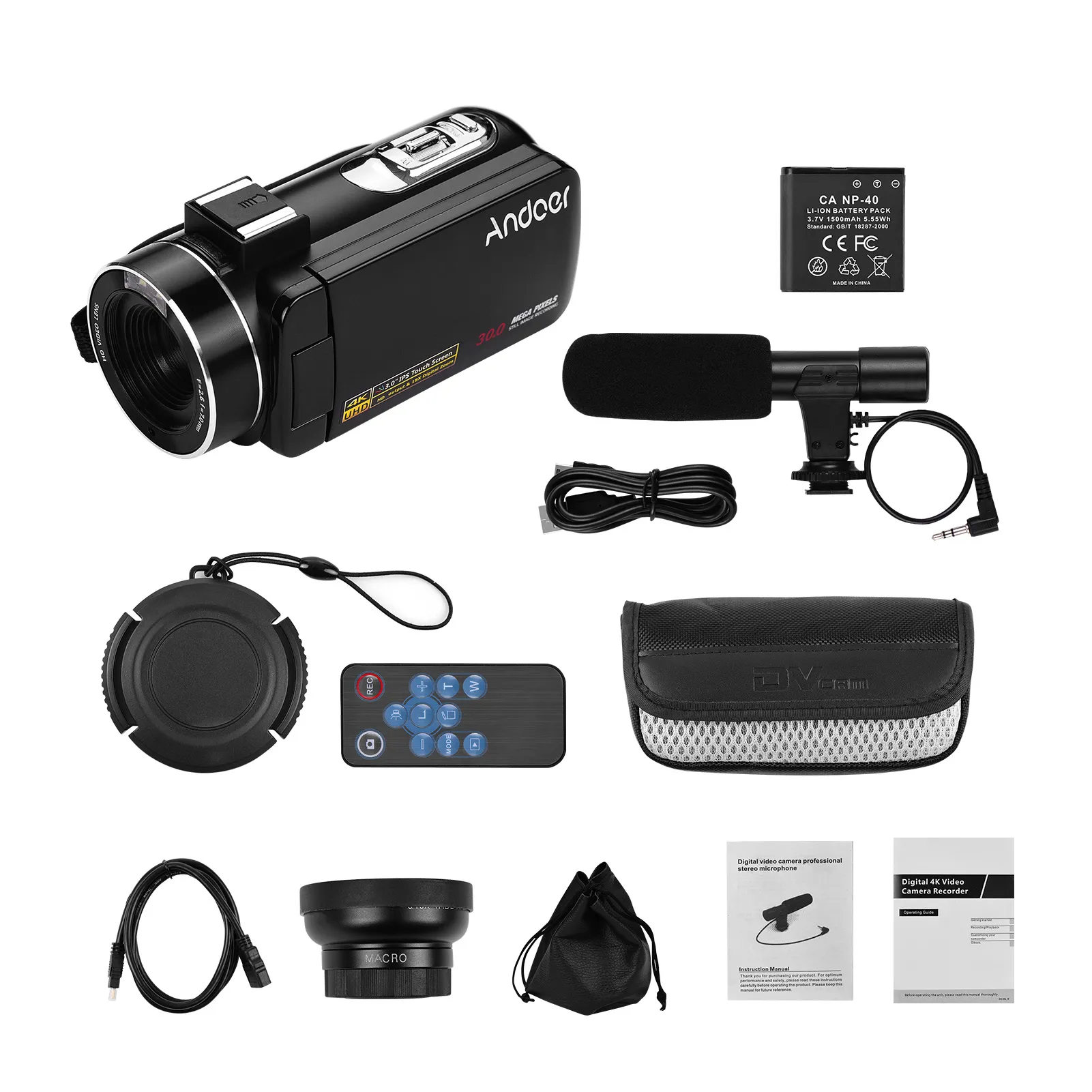 Handheld Camcorder Andoer 4k Digital Video Camera Camcorder Andoer