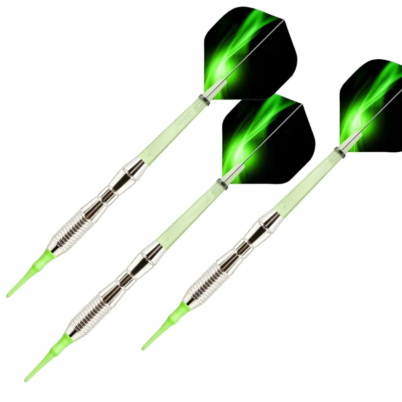 Soft Tip Darts Set - 15 Colorful Darts For Electronic Dartboards, Brass Barrels, Family & Pub Games