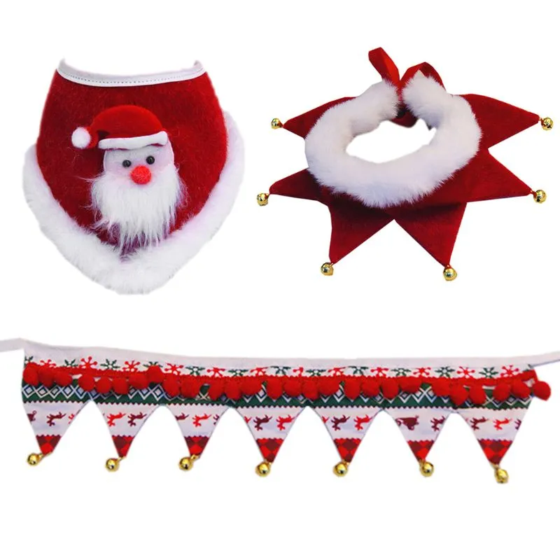 Bulk Christmas Plush Neckerchief For Dogs And Cats Adjustable Soft