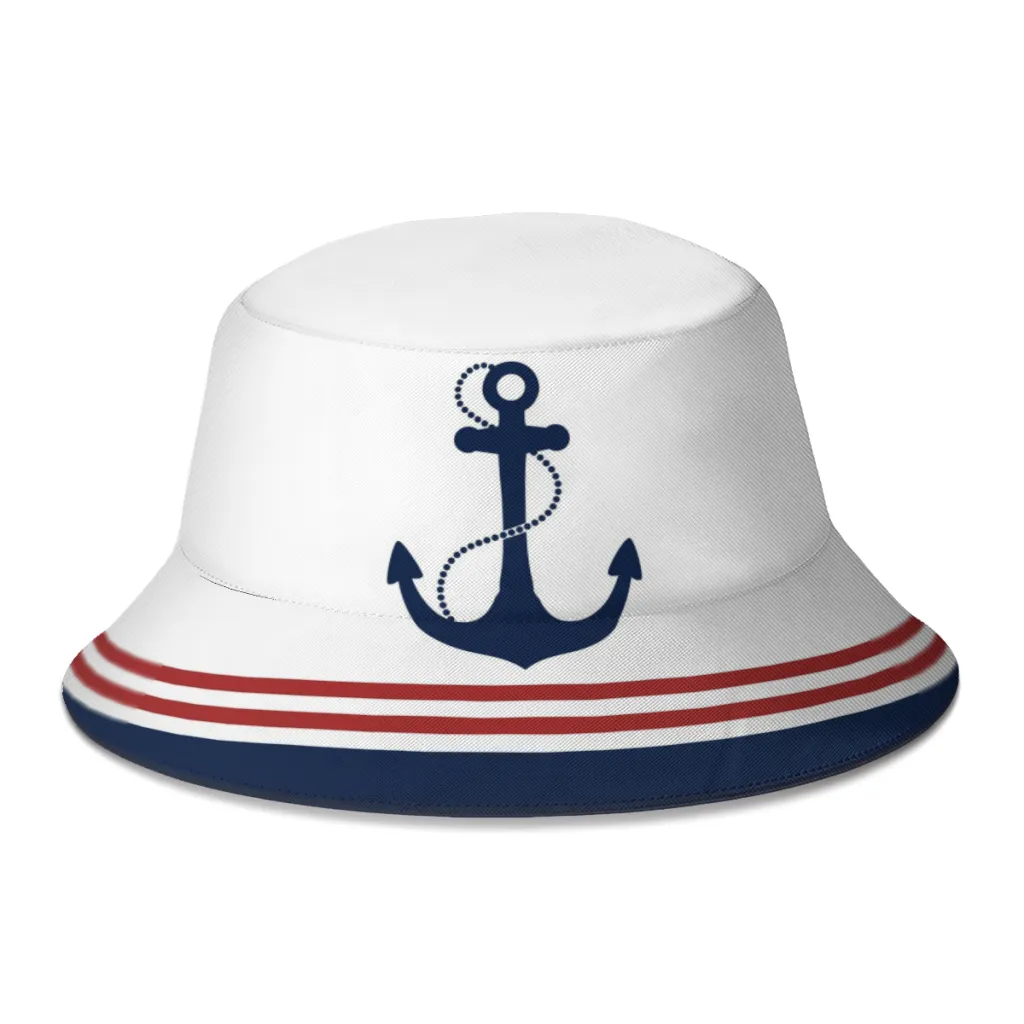 Navy Kids Bucket Hats: Vintage Nautical Anchor Prints, Perfect