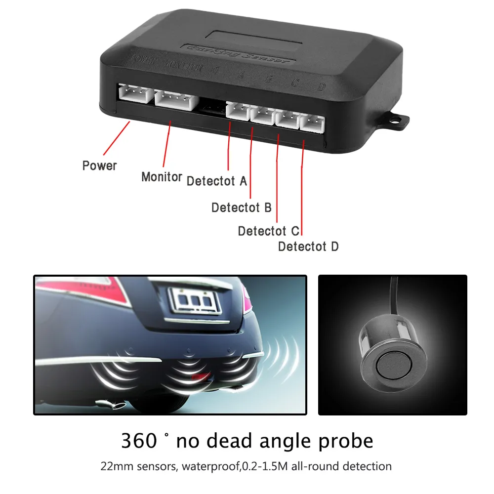 Pdc Sensor Parktronics Universal 12V Car Parking Sensors 4 Sensor LED PDC Backup ...
