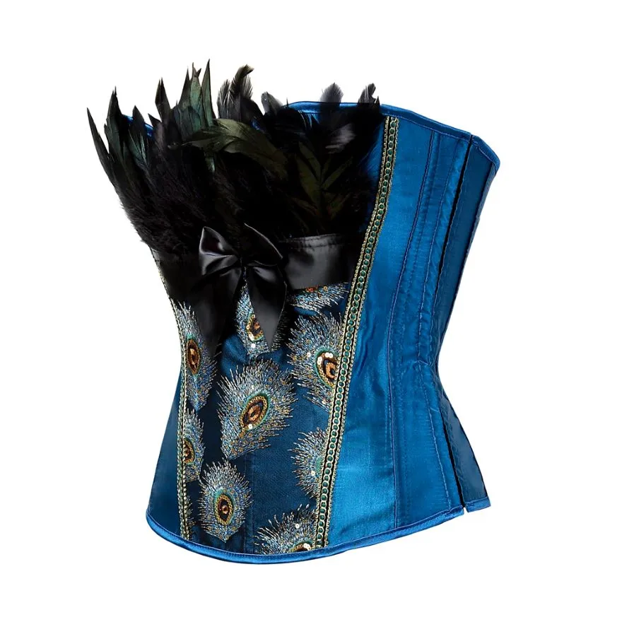 Peacock Feathers Corset Bustier Top Embroidery Pattern Brocade Burlesque  Halloween Overbust Lingerie Women Sexy Exotic Corset From Homepro4, $19.2 |  DHgate.Com