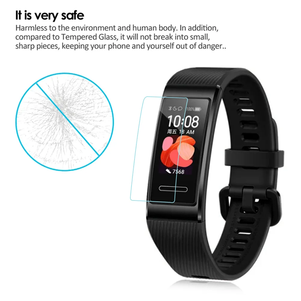 Full Coverage Smartwatch Screen Protector HD Clear TPU Film for Huawei  Band 4/4 Pro Scratch Resistant, Easy Install, Bubble-Free
