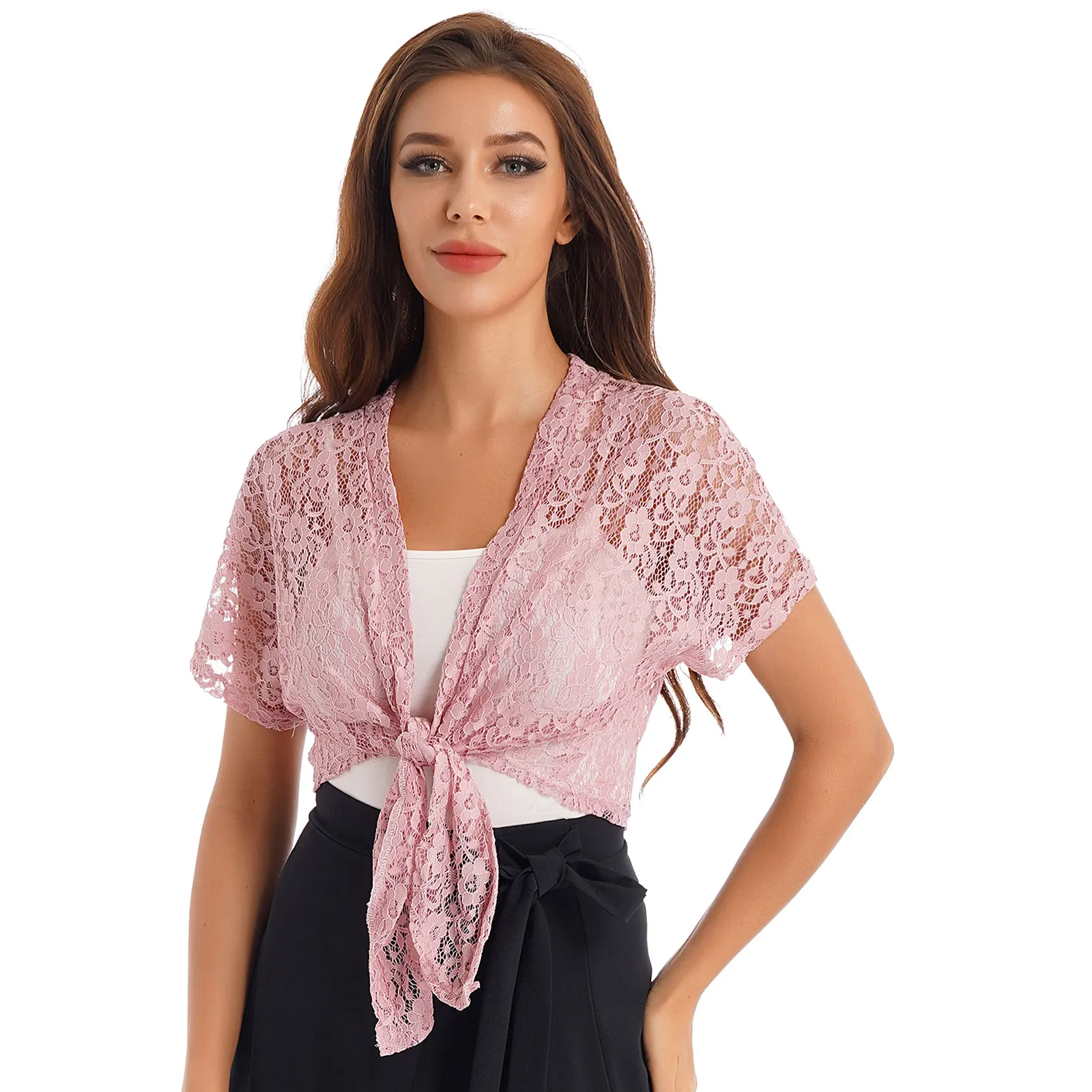 トップス MEDI BATTEN LACE BOLERO BLOUSE Lace Bolero Shrug