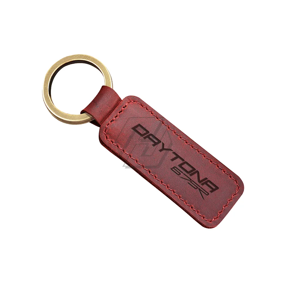 Genuine Cowhide Leather Motorcycle Keychain Keyring Case for