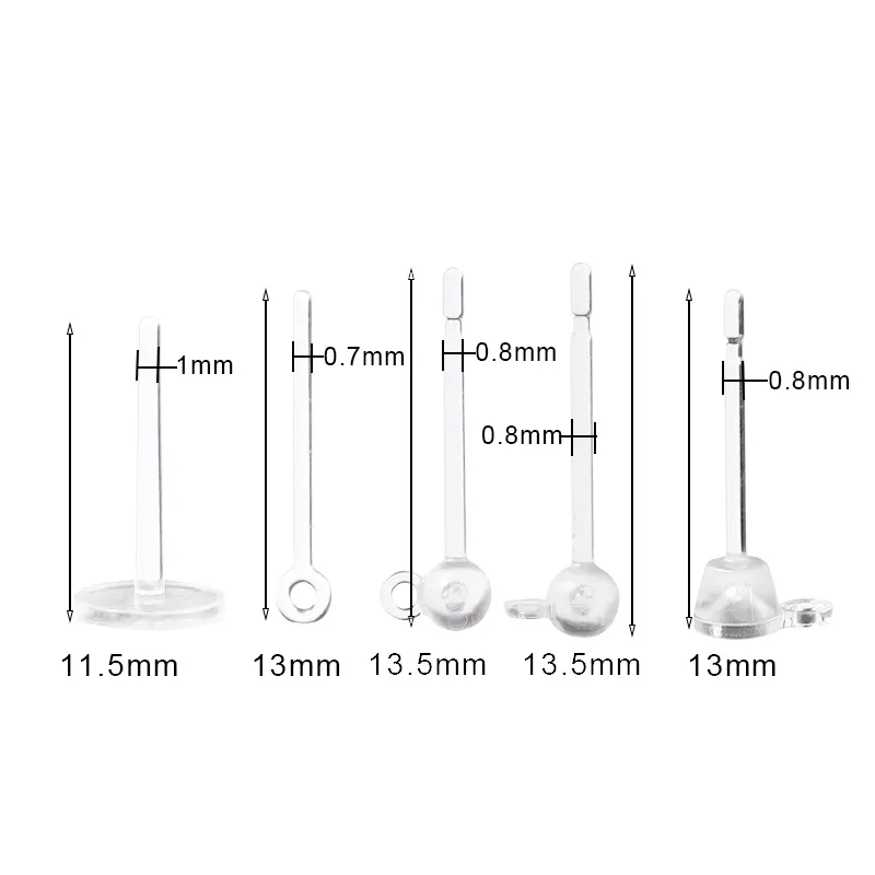 Wholesale Wholesale Of 10 20 Resin Earring Base Pins Ticker In 5 Styles Invisible Plastic Stud Earrings For DIY Ear Piercing Findings From Homepro5 6.97 DHgate.Com