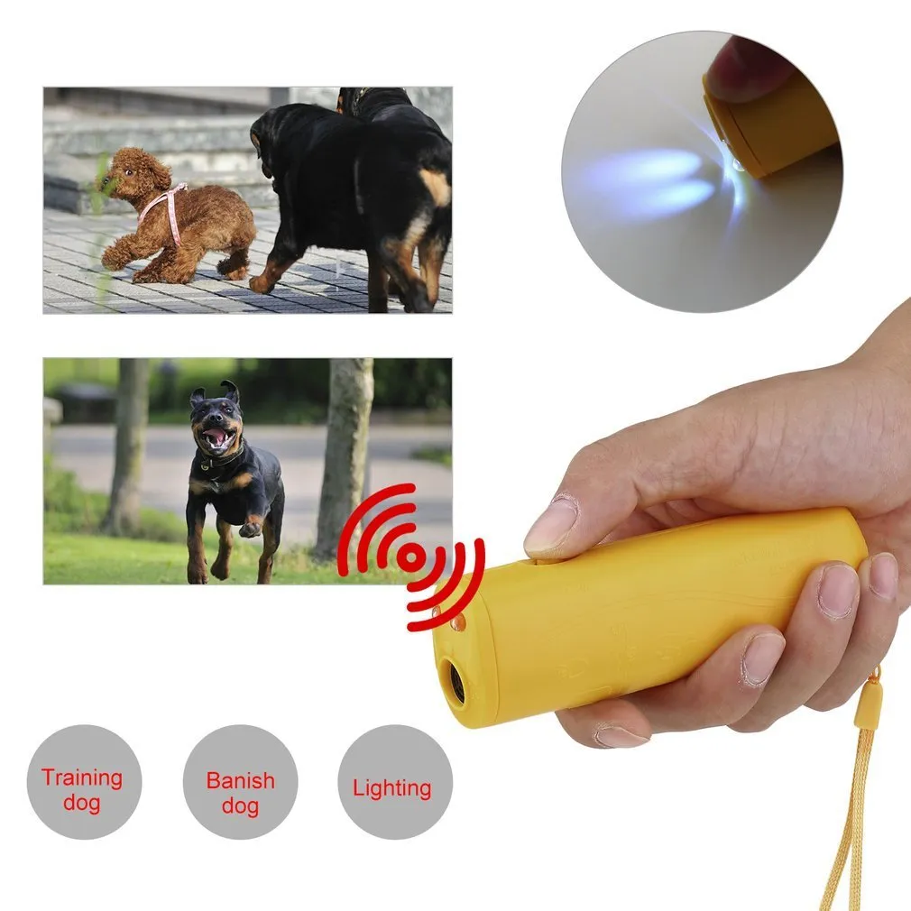 3 In 1 Ultrasonic Pet Synthetic Training Device With LED Anti Barking Stop Kark And Handheld Repeller From Quanyuanfacai 10.39 DHgate.Com