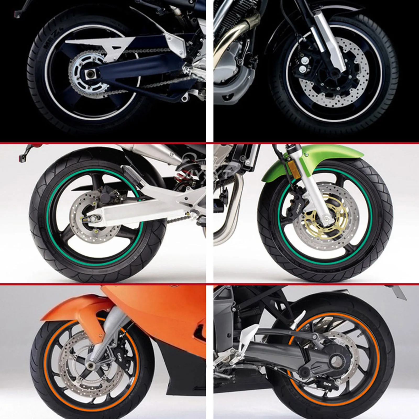 Motorcycle Rim Stripes Wheel Decals For Yamaha VMAX 18 Inch – Custom Colors & Sizes