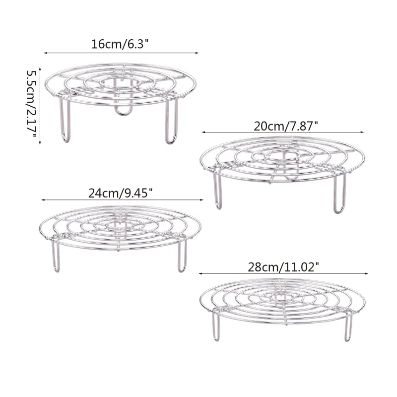 Adjustable Stainless Steel Non-Slip Round Cooling Rack for Baking ...