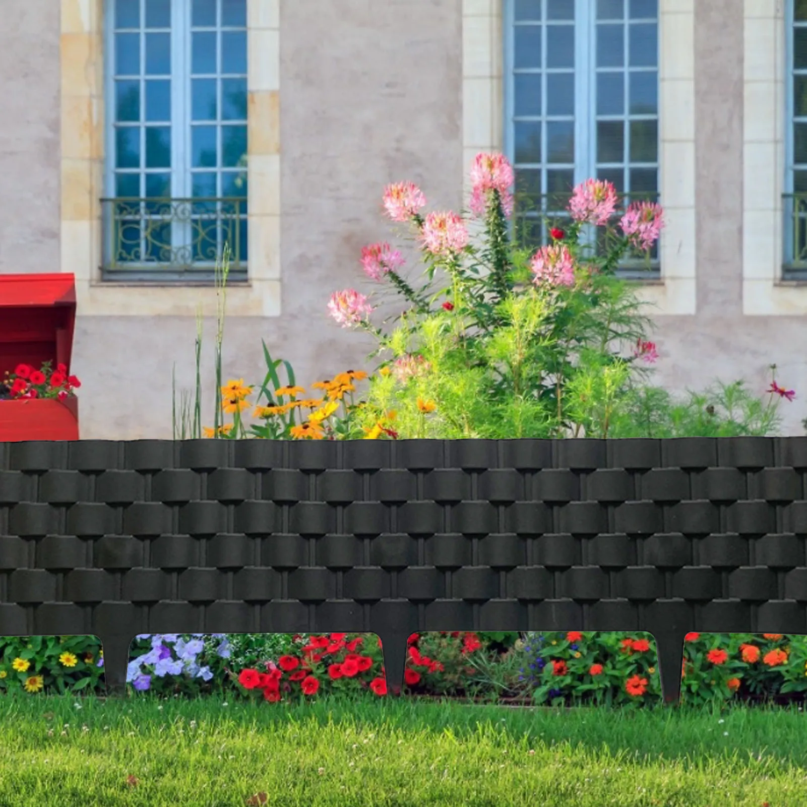 2 Pack DIY Rattan Garden Fence Edging - Decorative Wedding & Yard Fence ...