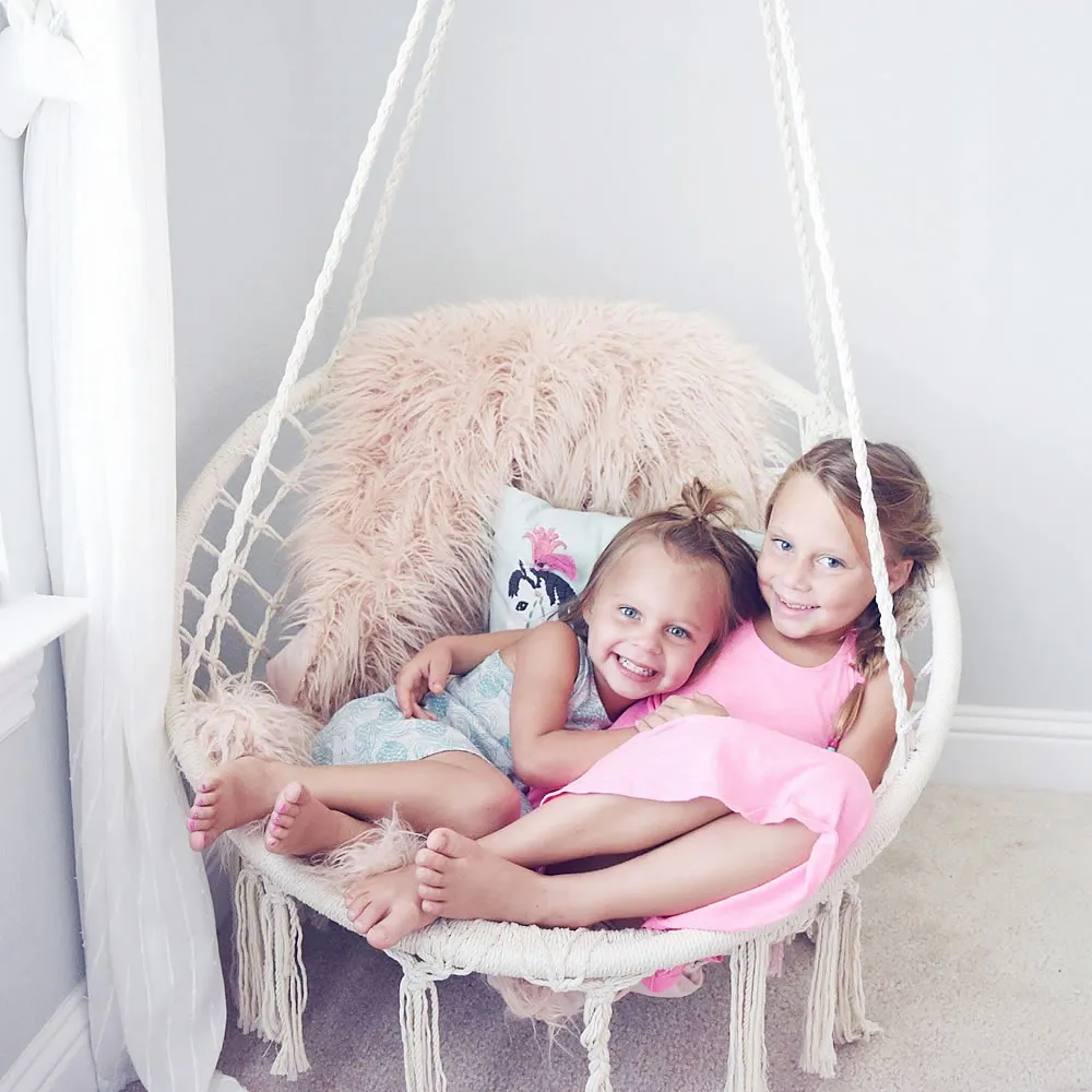 Cozy Nordic Macrame Hammock Chair Swing for Indoor Outdoor Relaxation
