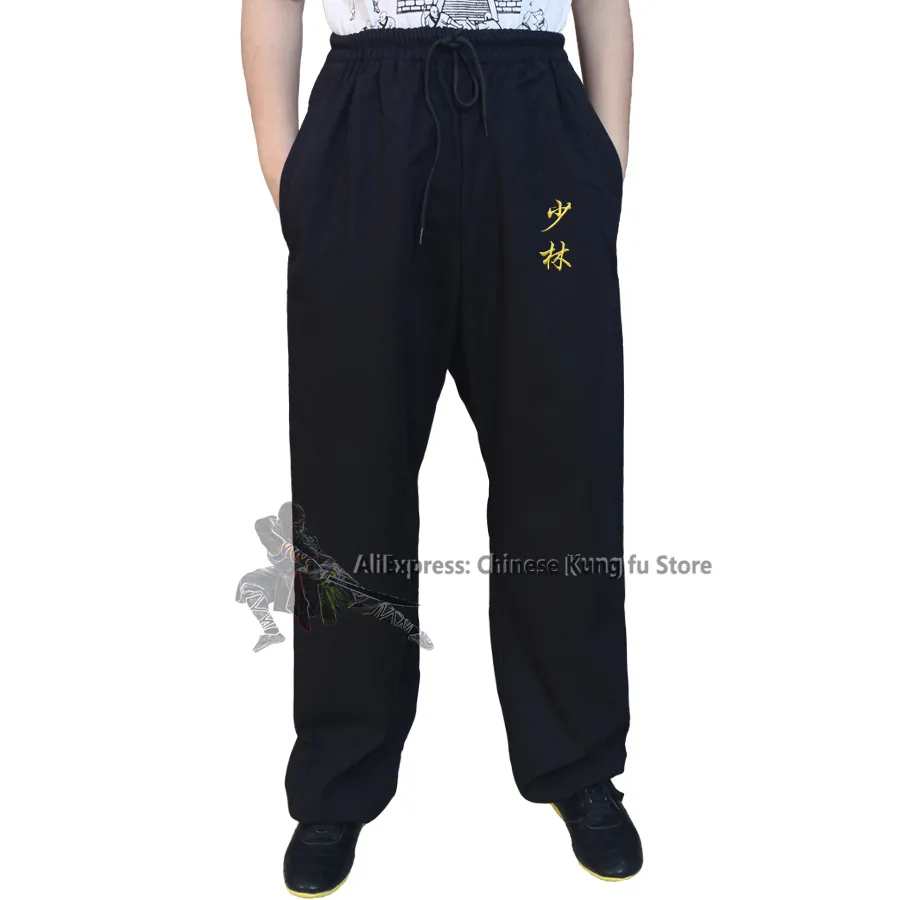 TA0 Kung Fu Pants Martial Arts Kimono for Men and Women, Wing Chun Pants Cotton 100%, Wing Chun Black