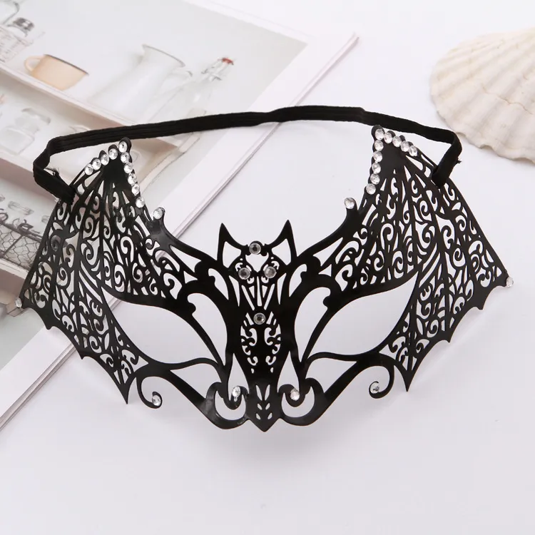 DHgate.com:Halloween Rhinestone Bat Metal Half Face Venetian Masquerade ...