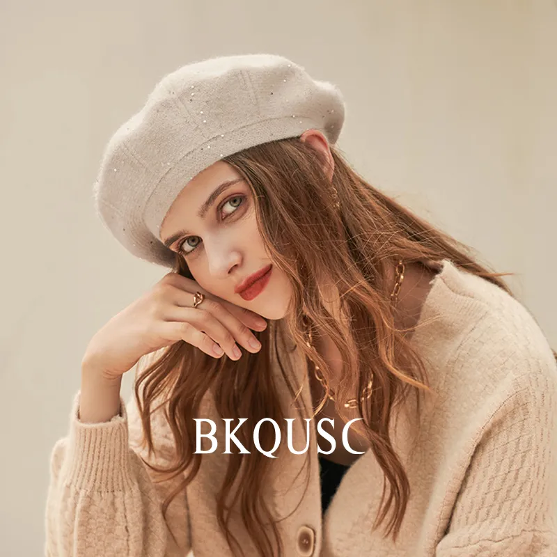 Women\'s Wool Beret Hat Warm Winter Casual Formal Gift Accessory Womens Wool Beret Hat, Soft Velvet Knitted Painter... From  main image 3