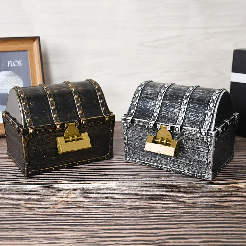 Mini Pirate Treasure Chest Toy Box: Vintage Organizer For