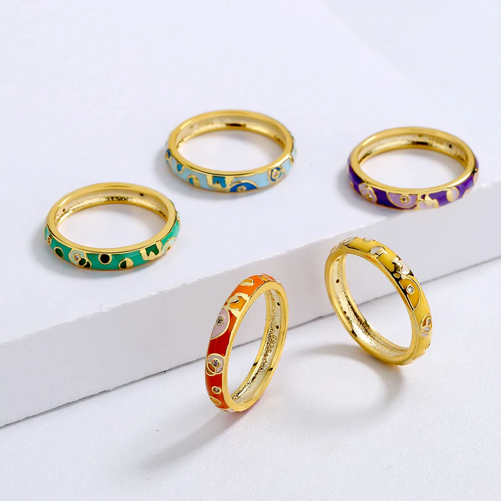 925 Sterling Silver Rings for Women: Colorful Stackable Enamel Bands ...