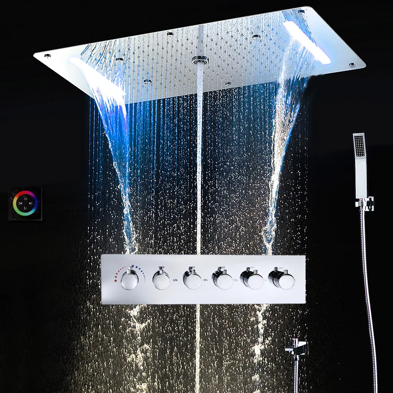 Premium LED Touch Screen Shower Panel: Modern Rainfall & Waterfall ...