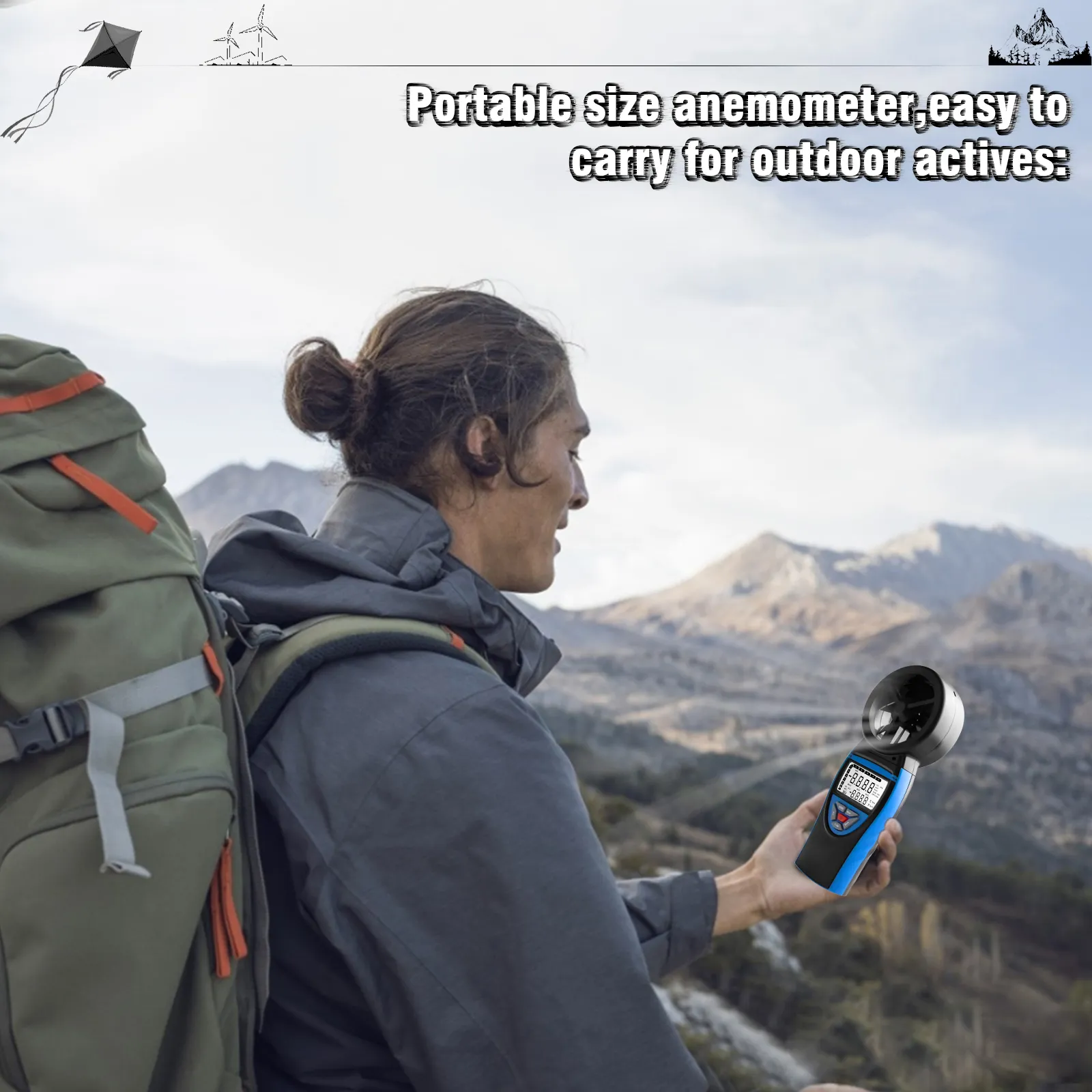 Portable Air Velocity Meter: Digital Anemometer For Wind Speed, Air ...