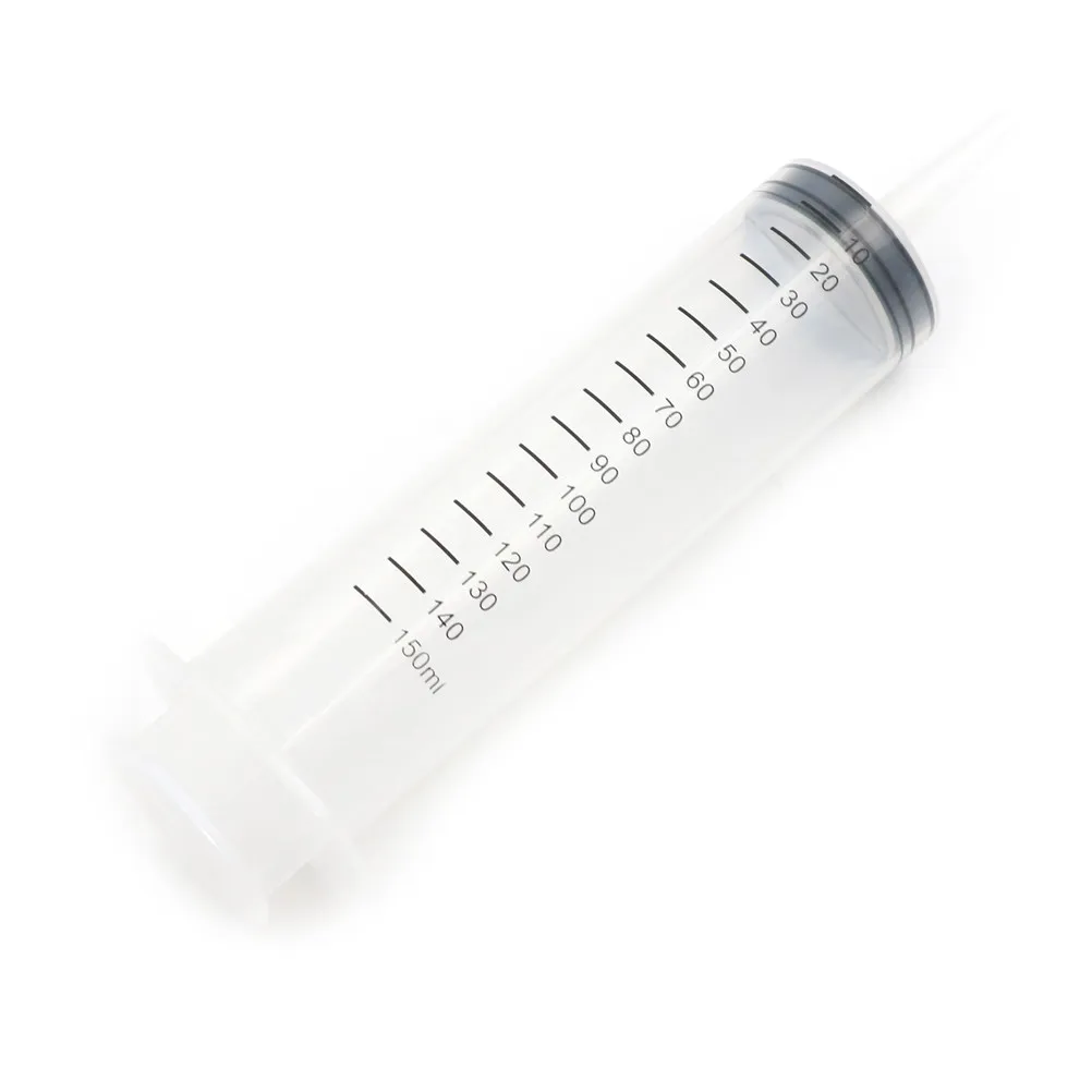 200ML Large Plastic Hydroponics Nutrient Measuring Syringe With Flexible Tubing