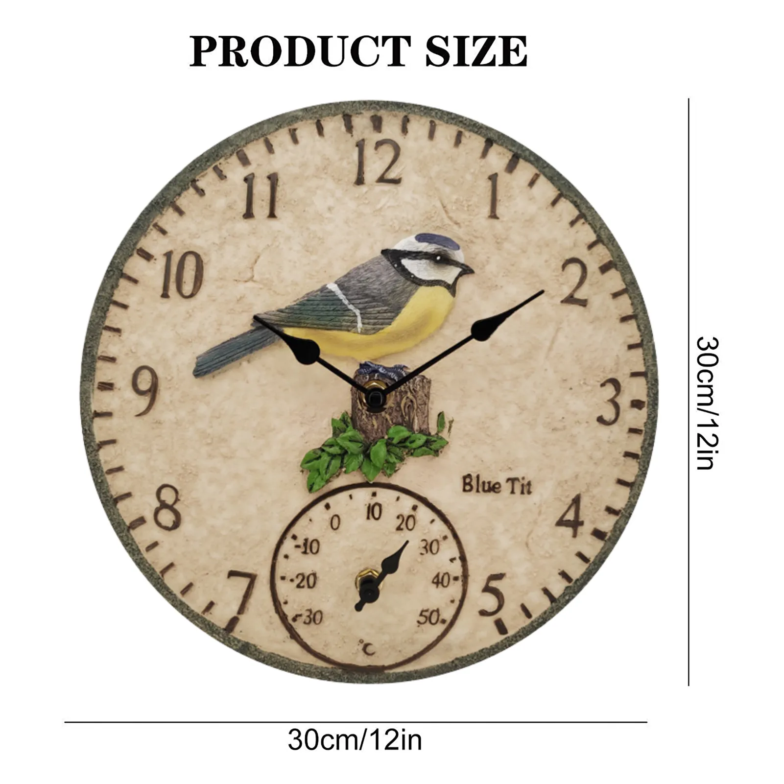 outdoor garden clock and thermometer