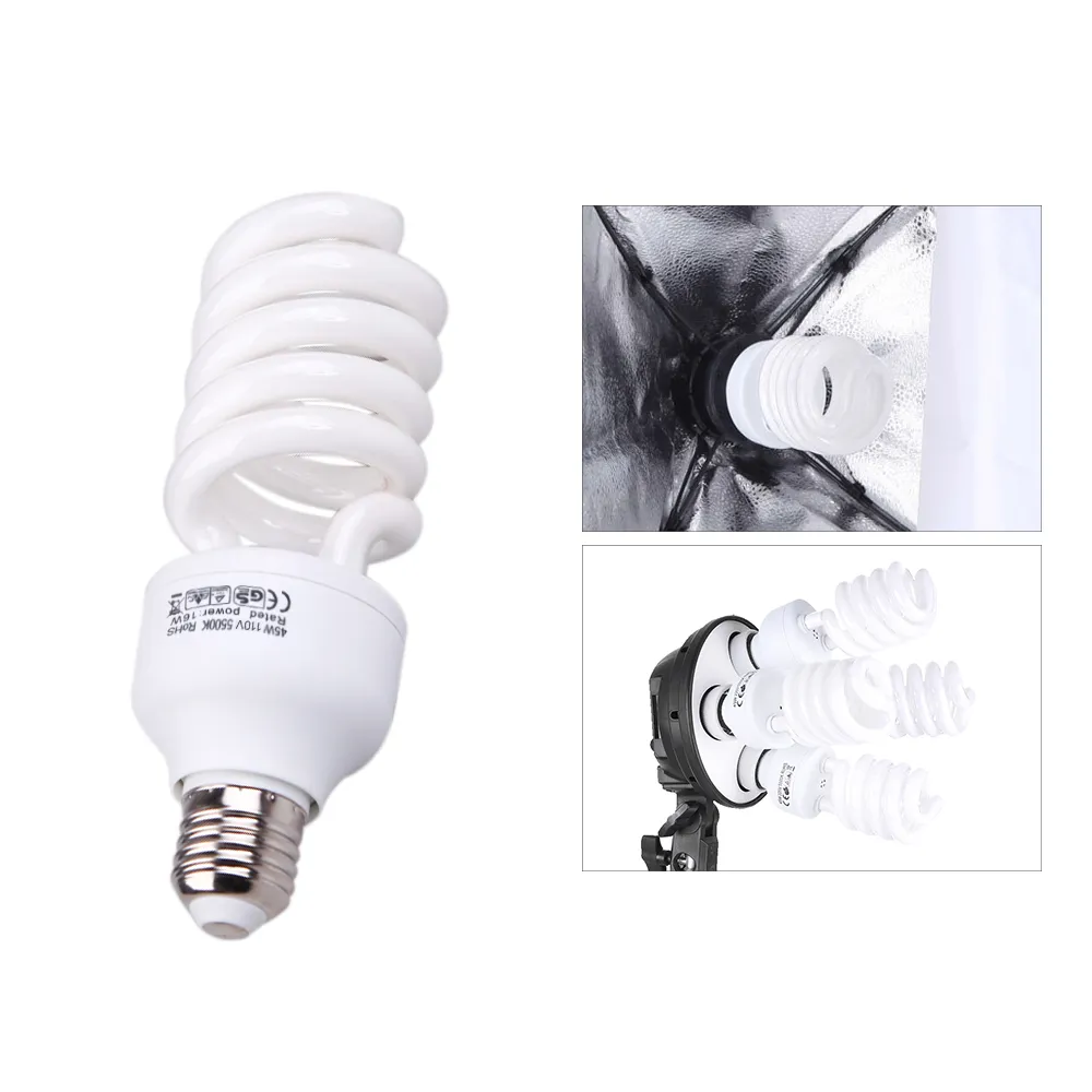 E27 45W Daylight Studio LED Video Light Bulb, 5500K Photography