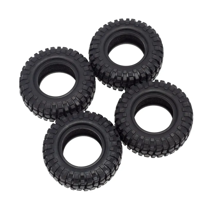 SWX 4PCS 58mm Crawler Tires For 1/24 & 1/18 RC Cars - Fits Axial SCX24, TRX4M, Rubber With Foam Insert