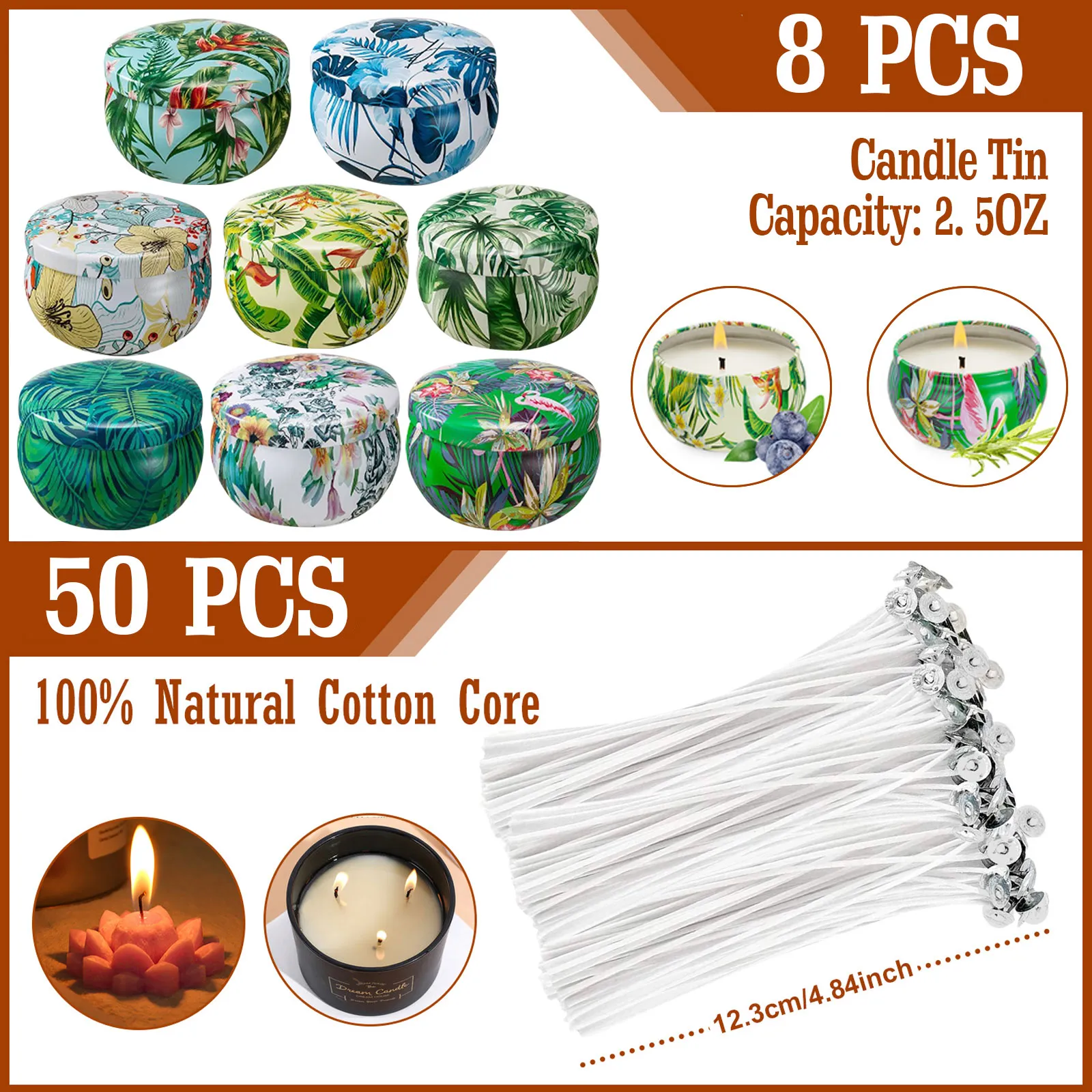 8-Pack Christmas Scented Candle Gift Set - 2.5oz Soy Wax Candles In Holiday Tins, 12-15 Hour Burn