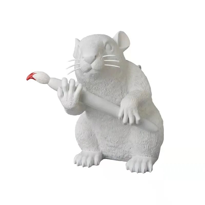 Luxurious Banksy Love rat sculpture - Black and White Rat