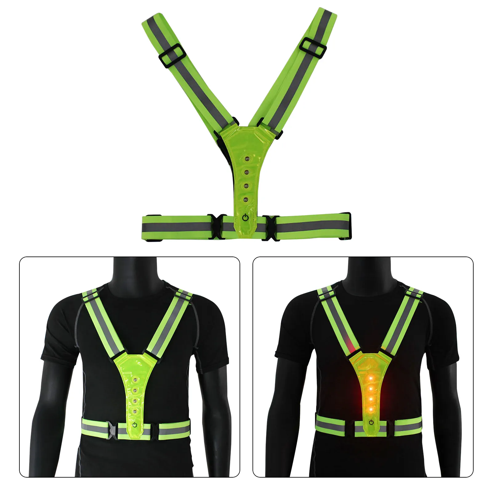Adjustable LED Reflective Safety Vest for High Visibility at Night from ...