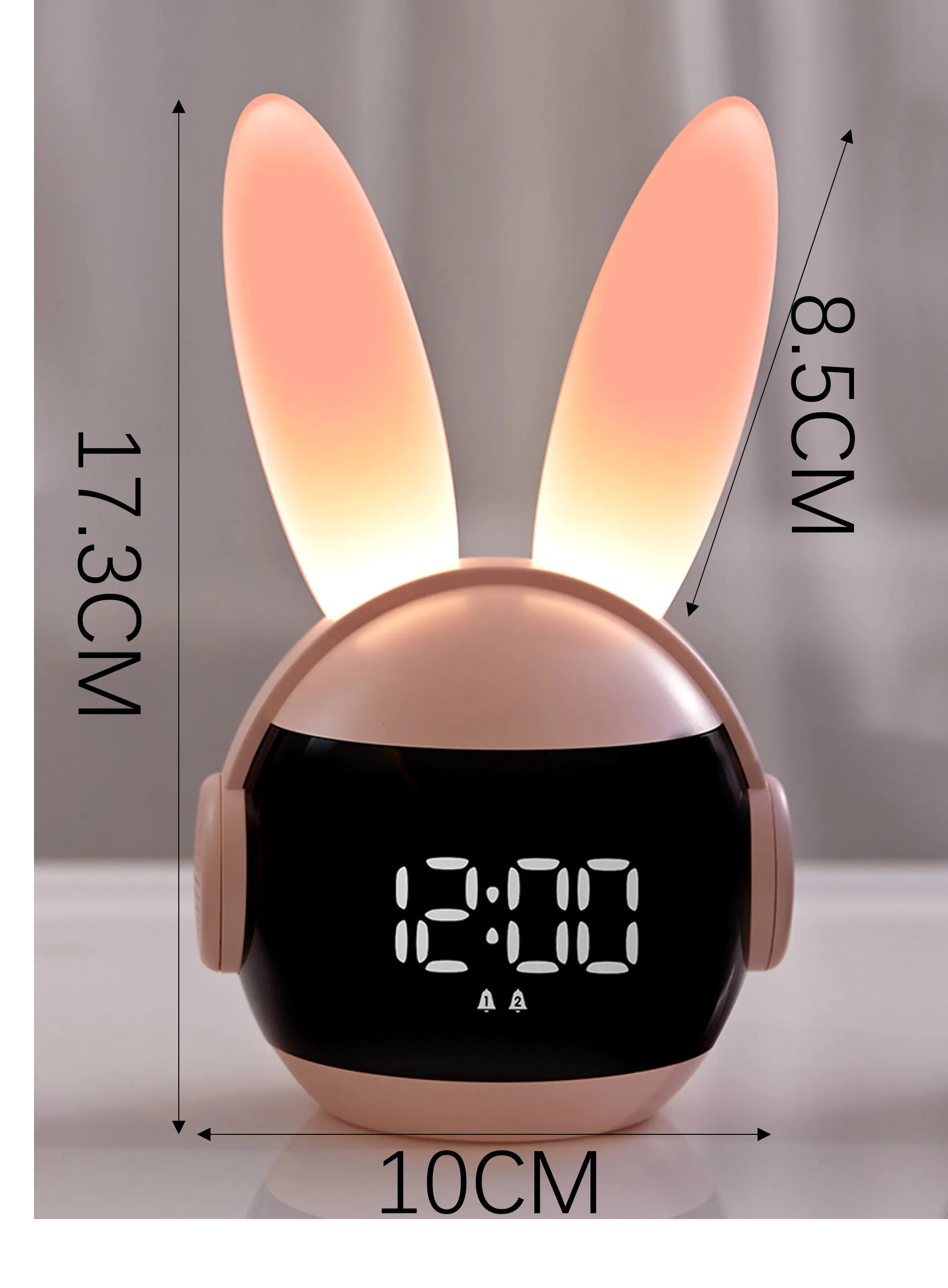 Rainbow Rabbit LED Digital Alarm Clock With Sound Control Cute