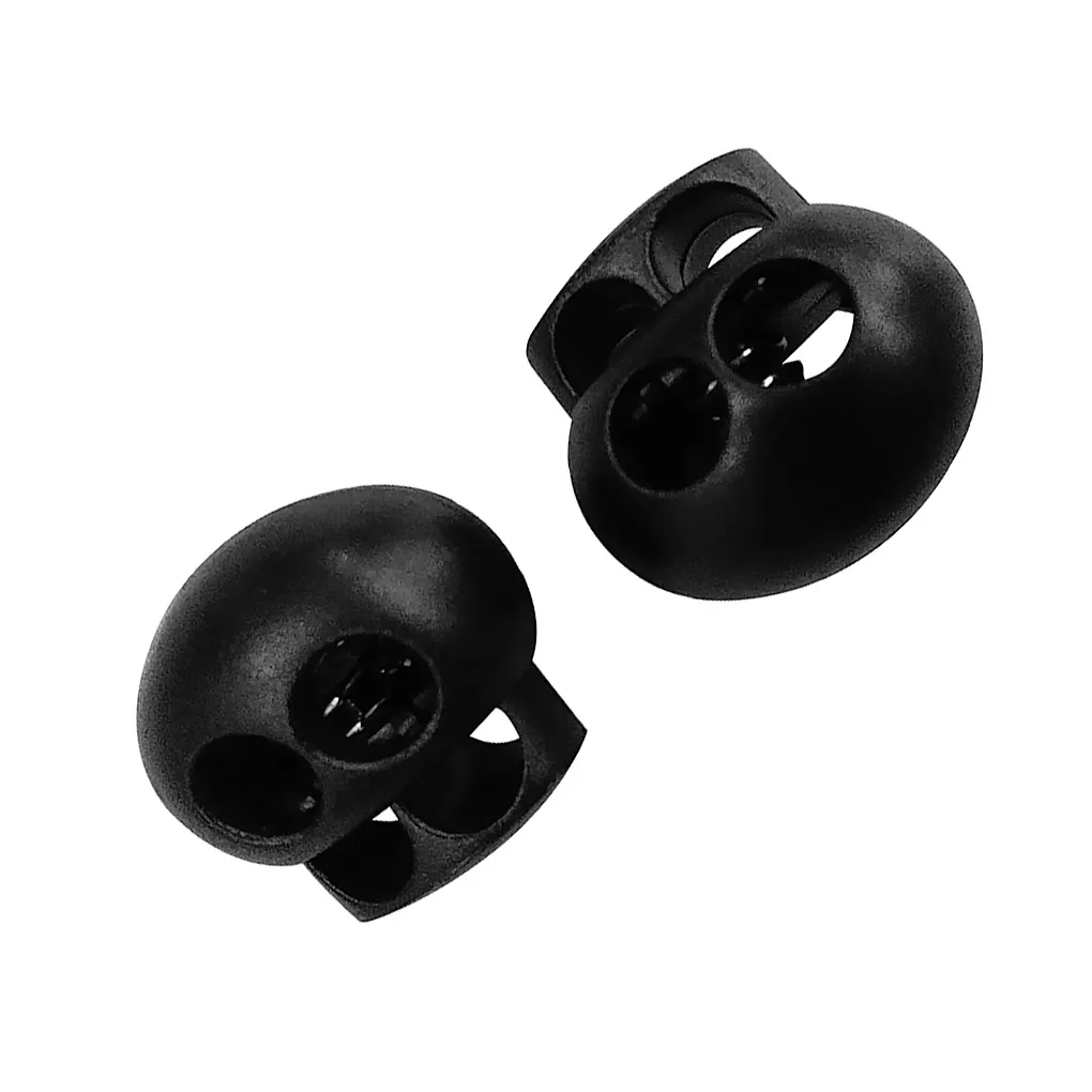 Swpeet 105Pcs Cord Locks Kit - Double Hole Plastic Toggles With 11 Yards Elastic Cord