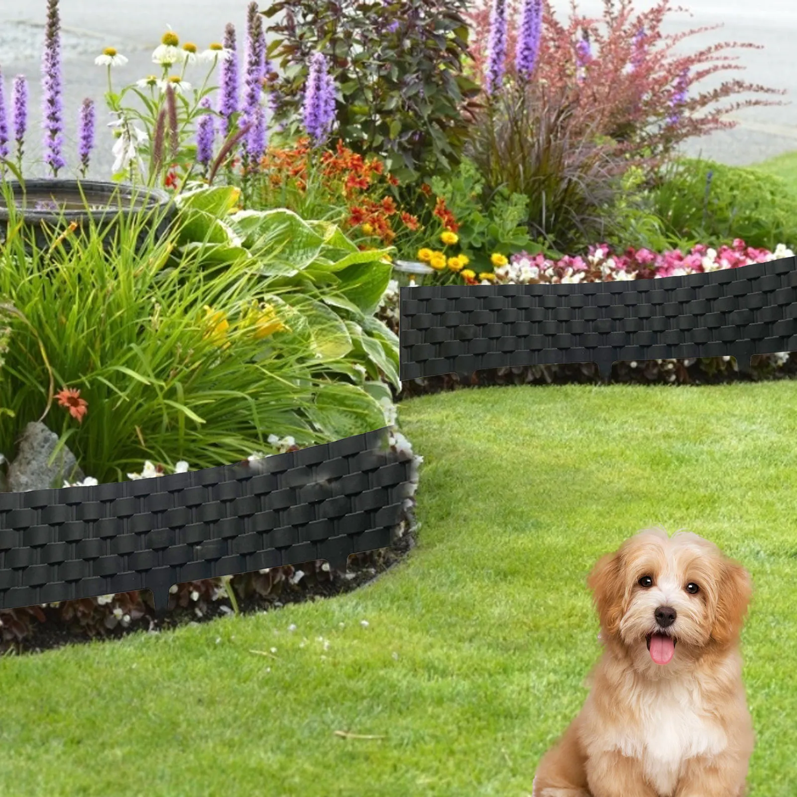2 Pack DIY Rattan Garden Fence Edging - Decorative Wedding & Yard Fence ...