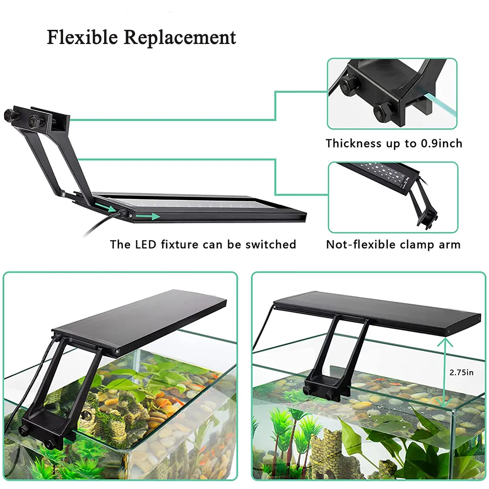 Curated visual reference: High Intensity Led Lights For Planted Aquariums Reference: Fullgain 30Cm Dimmable Led Hygger Led Aquarium Light Ip68 Waterproof