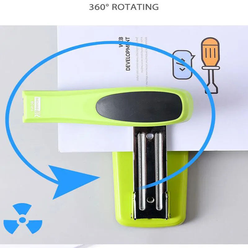 Rotated Head Stapler - Versatile, Ergonomic Design for