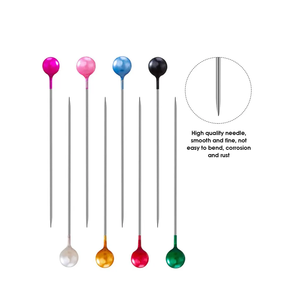 Keadic 1200-Piece Sewing Pins Set - 1.5 Inch, 12 Colors, Ball Head, Stainless Steel, For Fabric, Quilting, Crafts