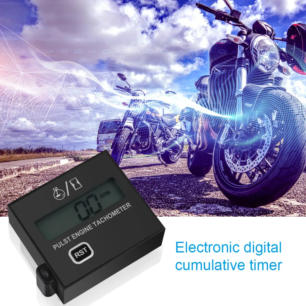 Motorcycle Speedometer Inductive Tachometer Hour Meter - Digital Engine ...